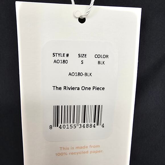 Andie Swim Womans size S The Riviera One Piece Swimsuit Black with Belt NEW - Picture 6 of 8